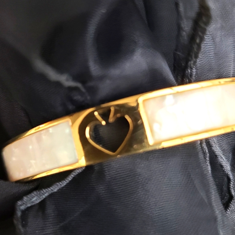 kate spade Gold and Cream Heart Bracelet